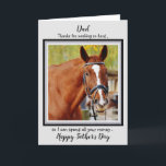 Cartão Horse Dad - Funny Father's Day - Horse Photo Humor<br><div class="desc">Funny Father's Day for the Horse Dad ! Add your horse's's photo and personalize from the Horse .
Thanks for working so hard ,  so I can spend all your money .  !</div>