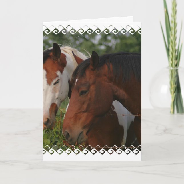 Cartão Horse Friends Greeting Card (Frente)
