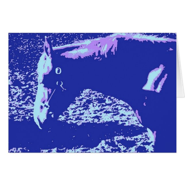 Cartão Horse Grazing Pop Art (Frente Horizontal)