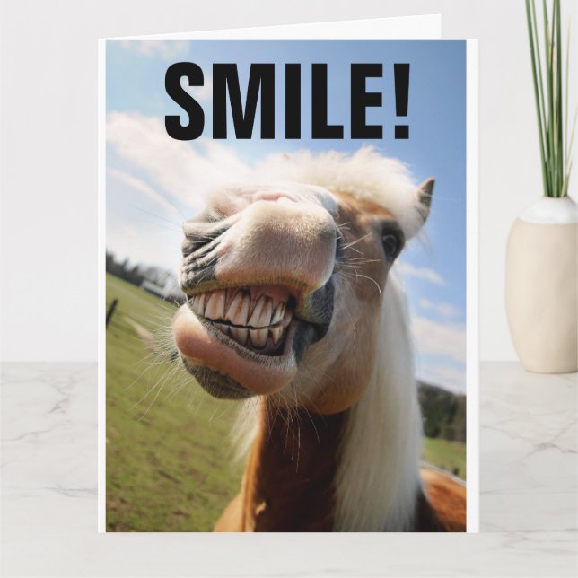 CARTÃO HORSE LOVER FUNNY BIRTHDAY GREETING CARD (Frente)