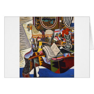 Cartão Horse Pipe Red Flower por Joan Miro