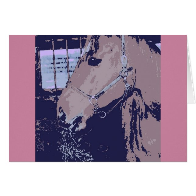 Cartão Horse Pop Art (Frente Horizontal)
