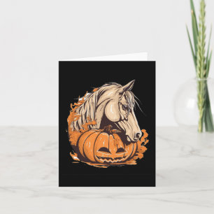Cartão Horse Pumpkin Halloween Costume Horseback Andar E