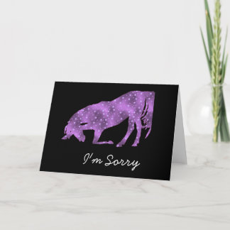 Cartão Horse Purple Star silhouette I'm Sorry Card