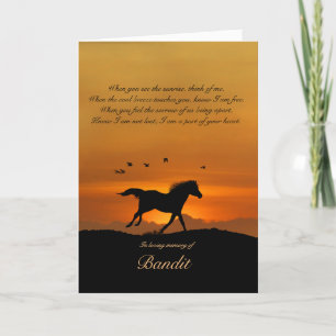 Cartão Horse Sympathy Custom Name Spiritual