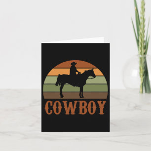 Cartão Horseback Retro Andando Rodeo Cavalo Ocidental Cow