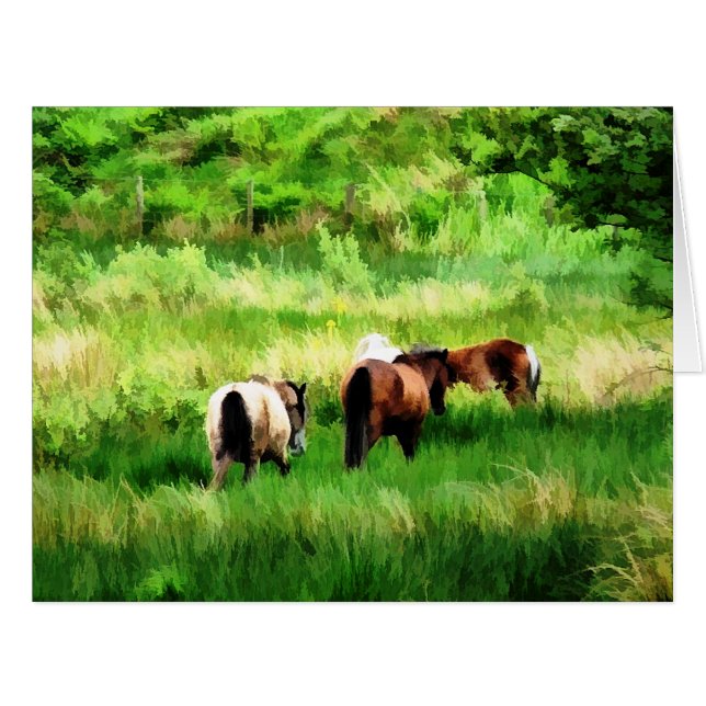 cartão HORSES (Frente horizontal)