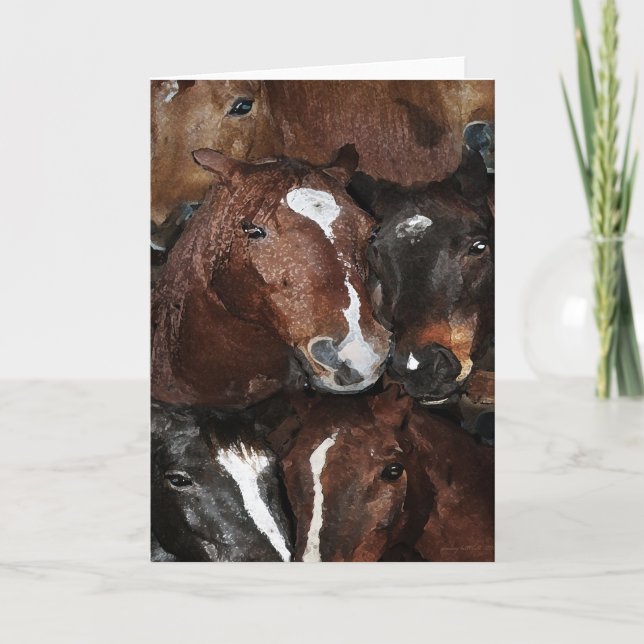 Cartão Horses, Horses, Horses Greeting Cad (Frente)