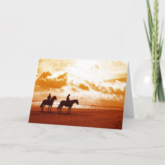 Cartão Horses in Sunset