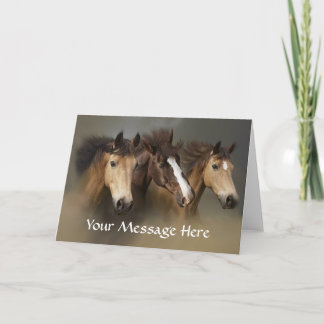 Cartão Horses Wild Trio Greeting Card