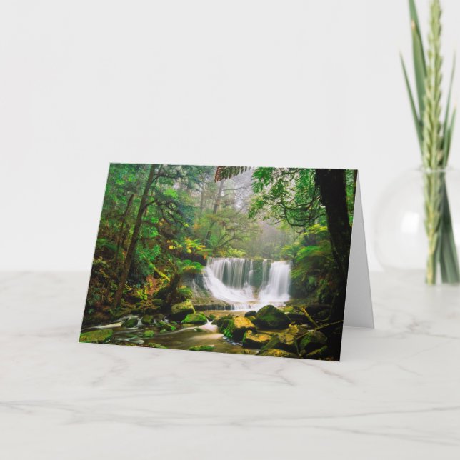Cartão Horseshoe Falls Surrounded by Rainforest (Frente)