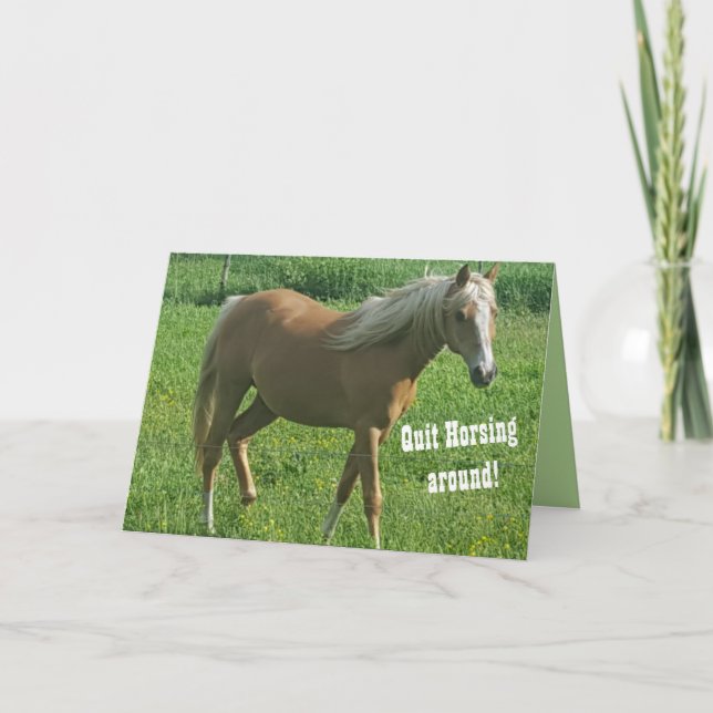Cartão Horsing a Round Birthday Card (Frente)
