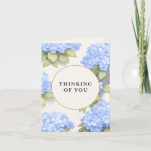 Cartão Hortênsia Azul Floral - Pensando em Você