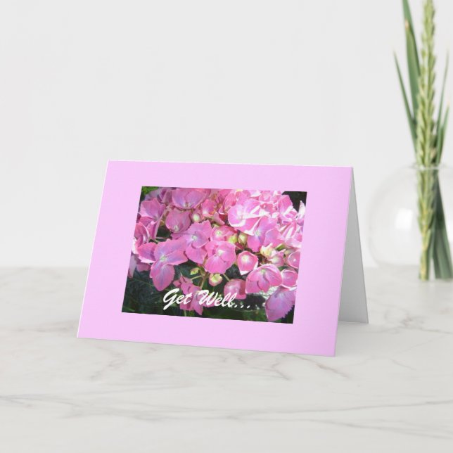 Cartão Hortênsia Rosa Recuperar-se (Frente)