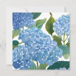 Cartão Hortênsias Azuis | Belo Arbusto Floral