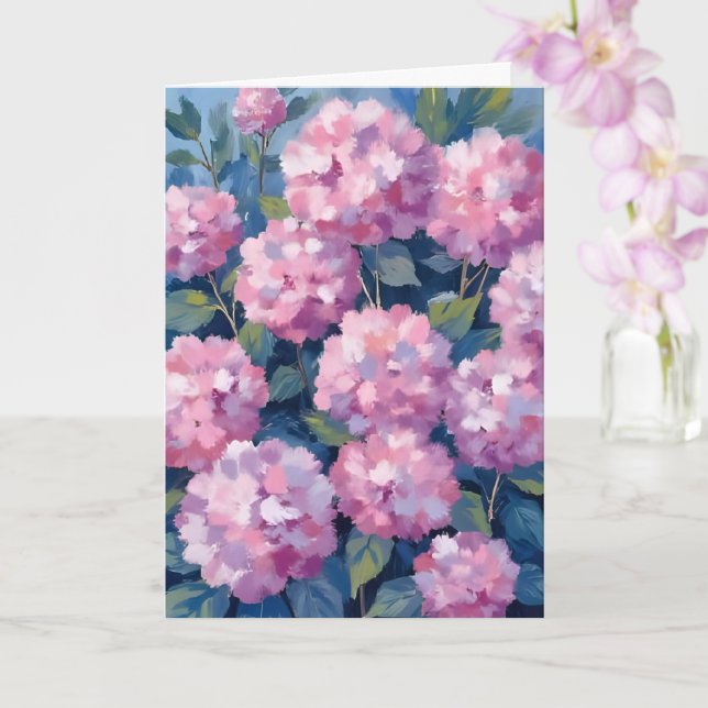 Cartão Hortênsias Florais Rosa Bege (Orquídea)