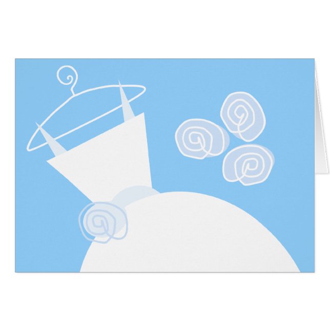 Cartão Horto Azul de Casamento (Frente Horizontal)