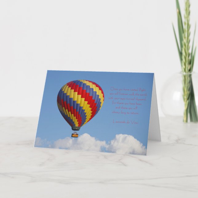 Cartão Hot Air Balloon Greeting Card (Frente)