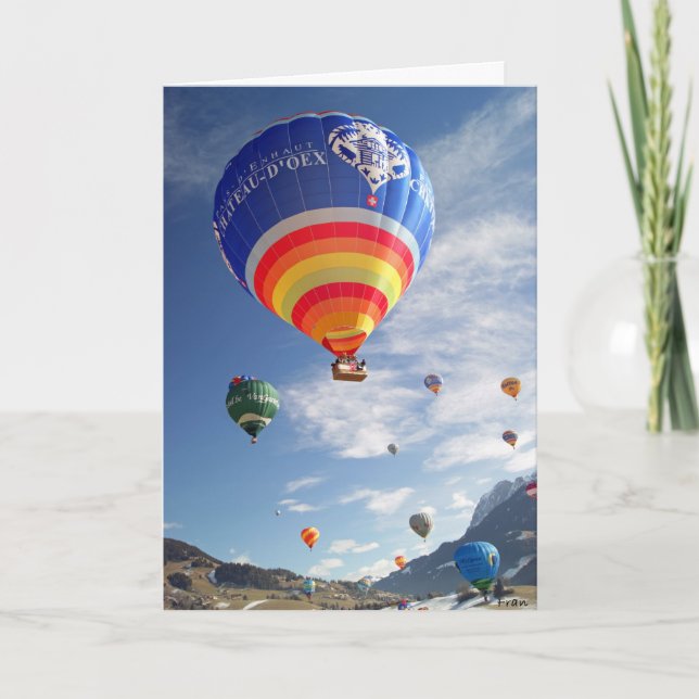Cartão hot air balloon in Switzerland (Frente)