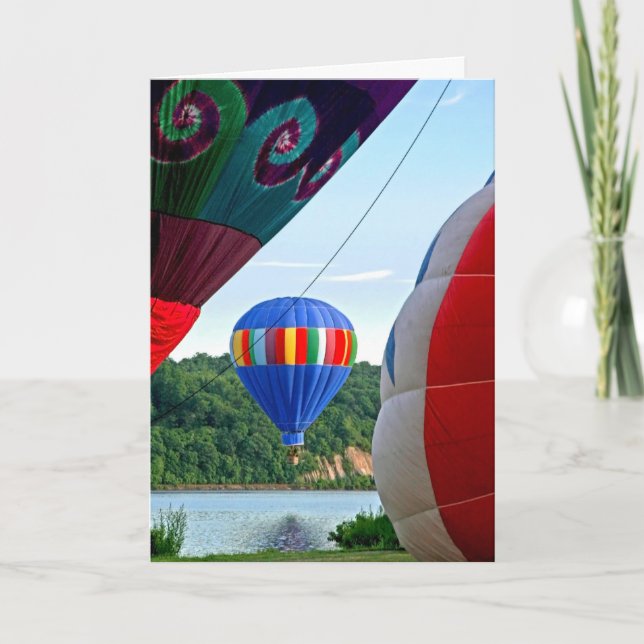 Cartão Hot Air Balloons Birthday Card (Frente)