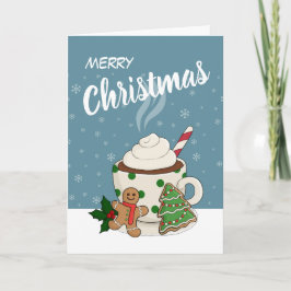 Cartão Hot Chocolate and  Gingerbread Cookies - Christmas