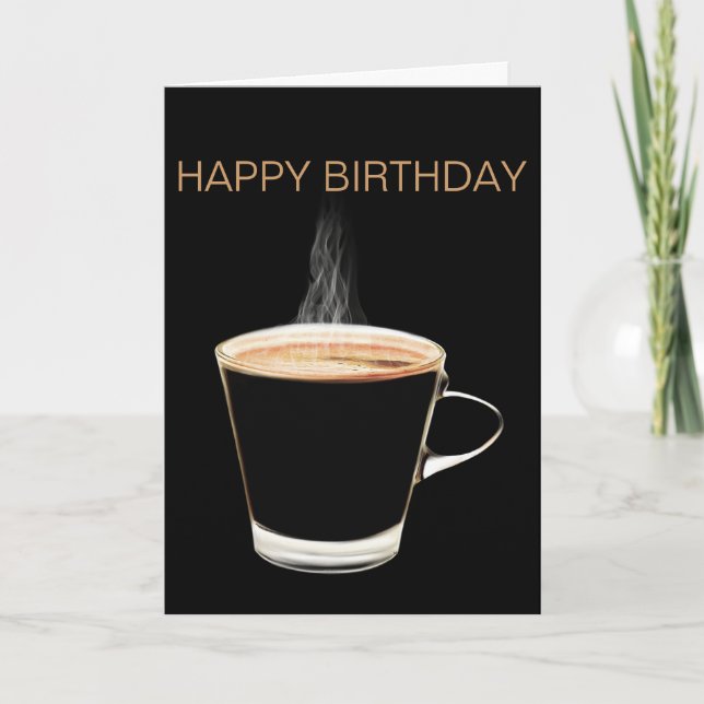 Cartão Hot Coffee Happy Birthday Card (Blank) (Frente)