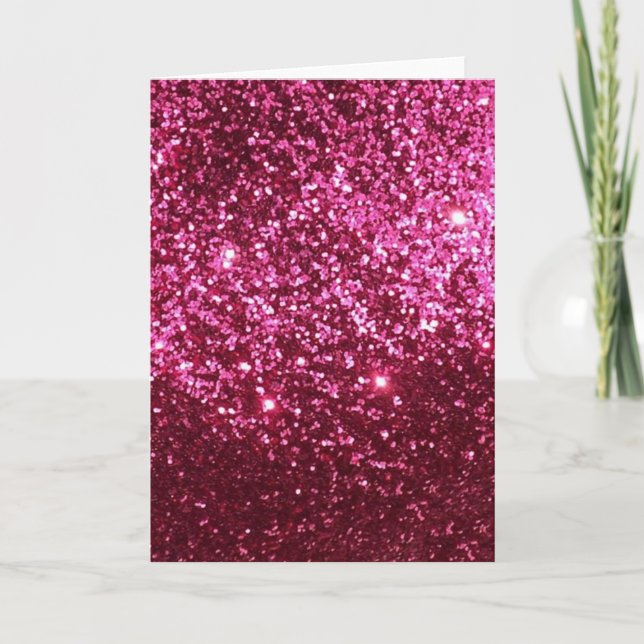 CARTÃO HOT NEON PINK SPARKLE GLITTER BACKGROUND PARTY FUN (Frente)