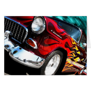 Cartão Hot rod 1955 de Chevy V6