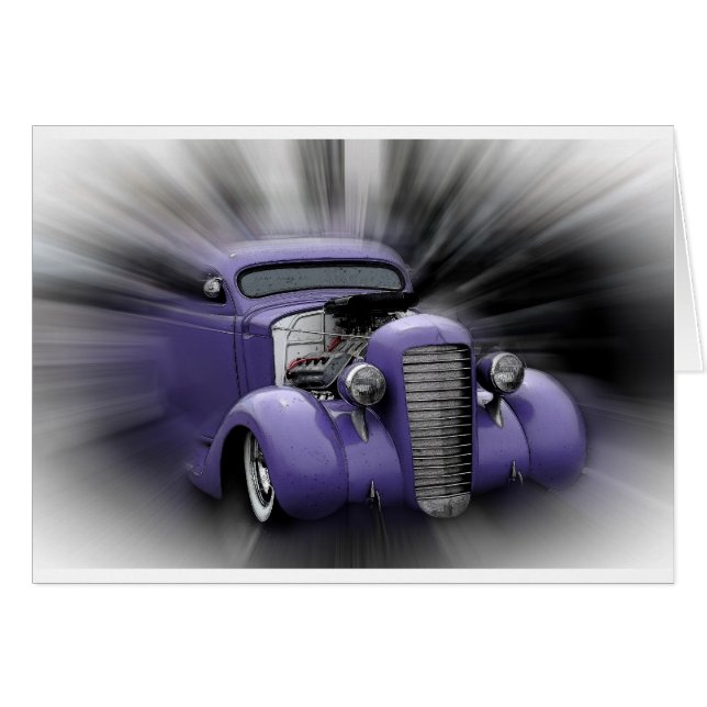 Cartão Hot rod roxo (Frente Horizontal)