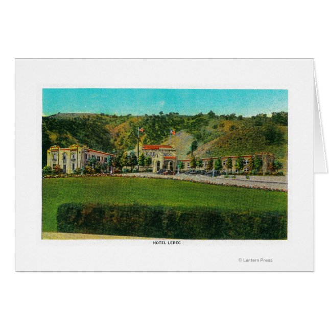 Cartão Hotel Lebec e MotivosRidge Route, CA (Frente Horizontal)
