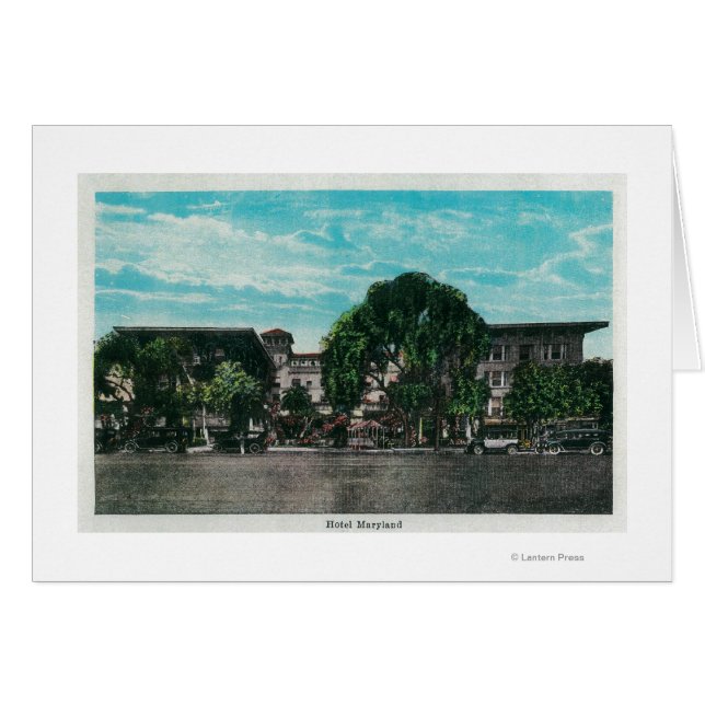 Cartão Hotel Maryland e MotivosPasadena, CA (Frente Horizontal)