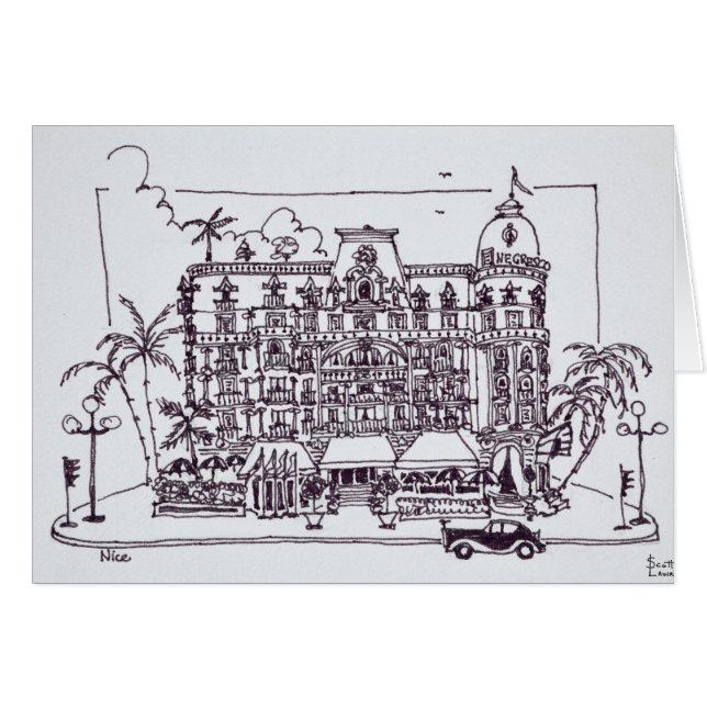 Cartão Hotel Negresco - Promenade Inglês| Nice, França (Frente Horizontal)