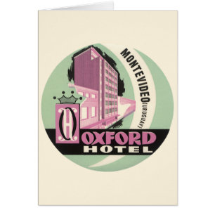 Cartão Hotel Oxford, Montevidéu, Uruguai, Viagem Vintage