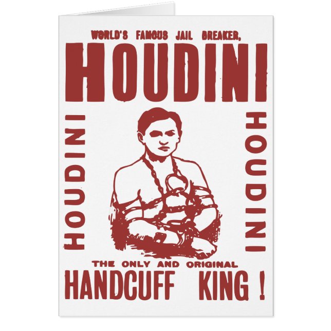 Cartão Houdini o rei da algema (Frente)