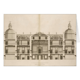 Cartão Houghton Hall: Parte da frente oeste, gravada