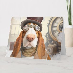 Cartão Hound Basset Steampunk