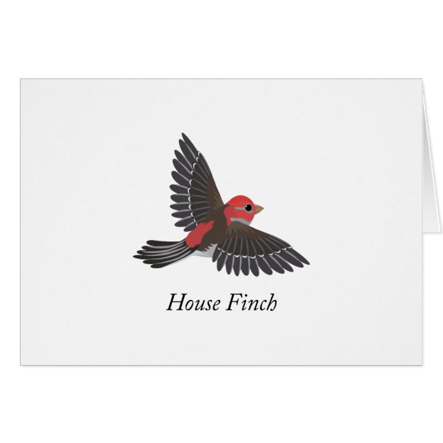 Cartão House Finch (Frente horizontal)