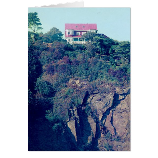 Cartão House on a Cliff, Tenby, Wales, UK (fim dos anos 7 (Frente)