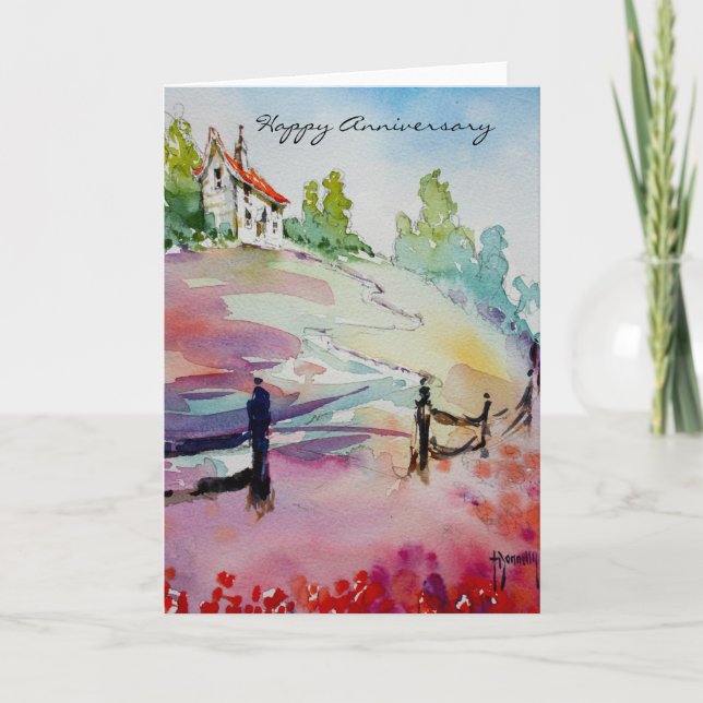 Cartão House On The Hill Happy Anniversary Card (Frente)