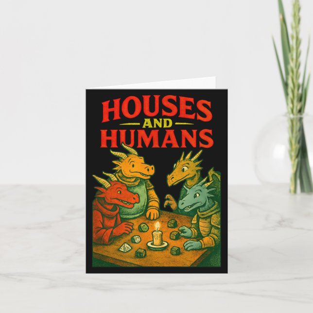 Cartão Houses And Humans Gaming Funny Rpg Gamer Men Boys  (Frente)