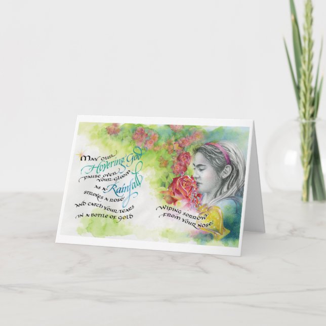 Cartão Hovering God/Rainfall, Folheto de Saudação, 5"x7" (Frente)