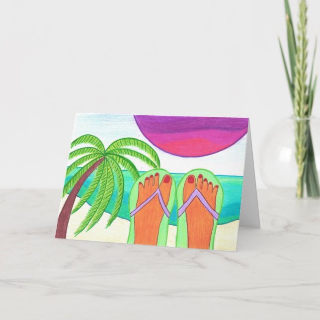 Cartão How I Spent My Summer Vacation BLANK GREETING CARD (Frente)