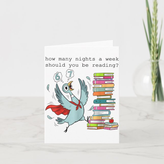Cartão How Many Nights A Week Should You Be Reading_ 6–7  (Frente)