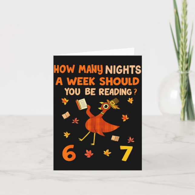 Cartão How Many Nights A Week Should You Be Reading 6–7 T (Frente)
