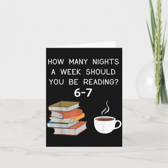Cartão How Many Nights Should You Be Reading 6-7  (Frente)