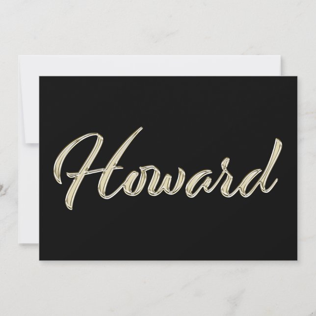 Cartão Howard Name white gold Handwriting Karte (Frente)