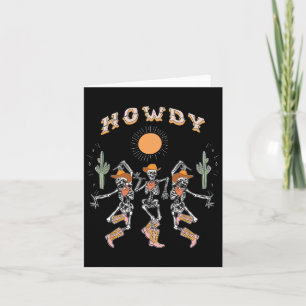Cartão Howdy Cowboy Skeleton Dancing Country Hall Ocident