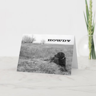 Cartão Howdy Dog in Field Greeting Card