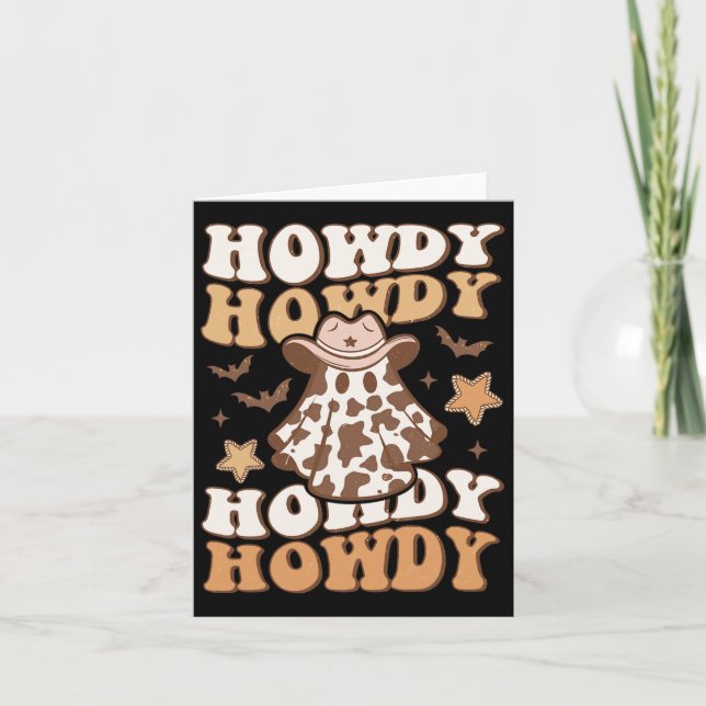 Cartão Howdy Ghost Cowboy Hat Ts Rodeo Western Halloween (Frente)