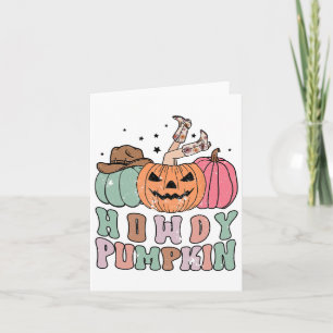 Cartão Howdy Pumpkin Western Fall Rodeo Halloween